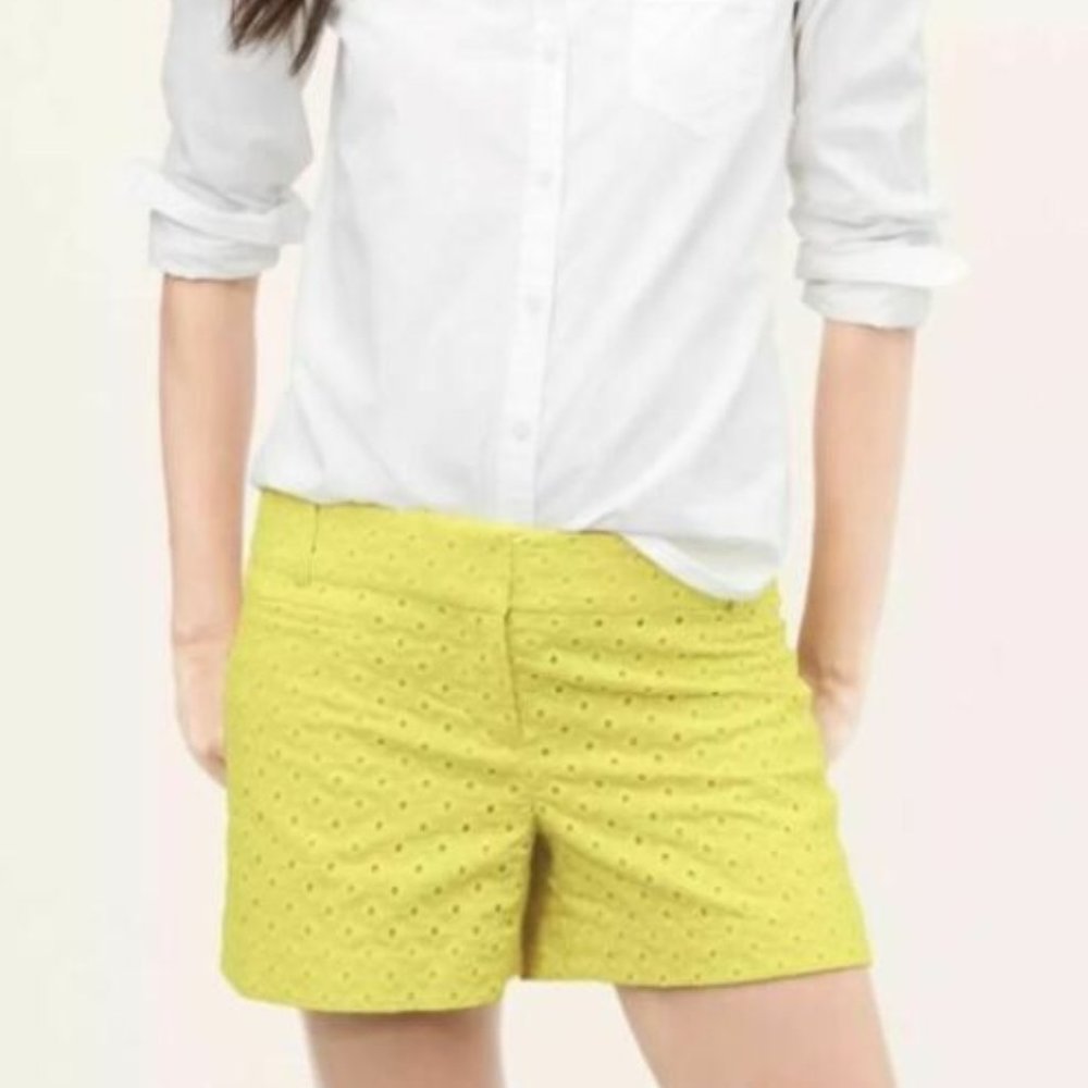 Yellow linen shorts